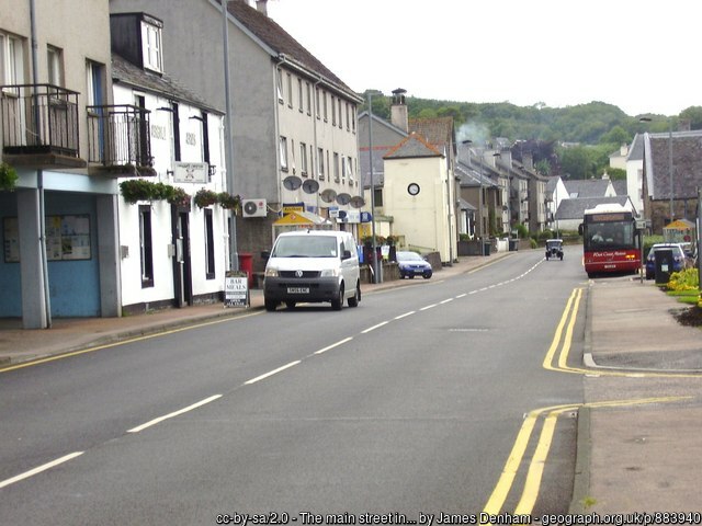 The main street in Ardrishaig in Argyll