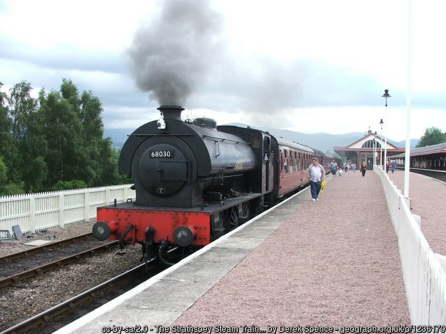 The Strathspey Steam Train at Aviemore Station