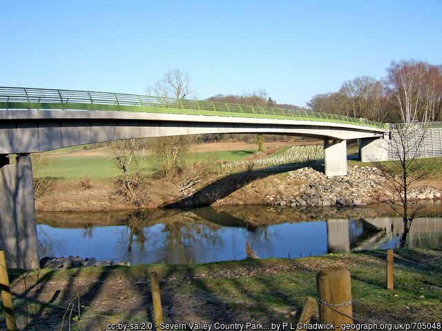 Severn Valley Country Park new river footbridge looking north