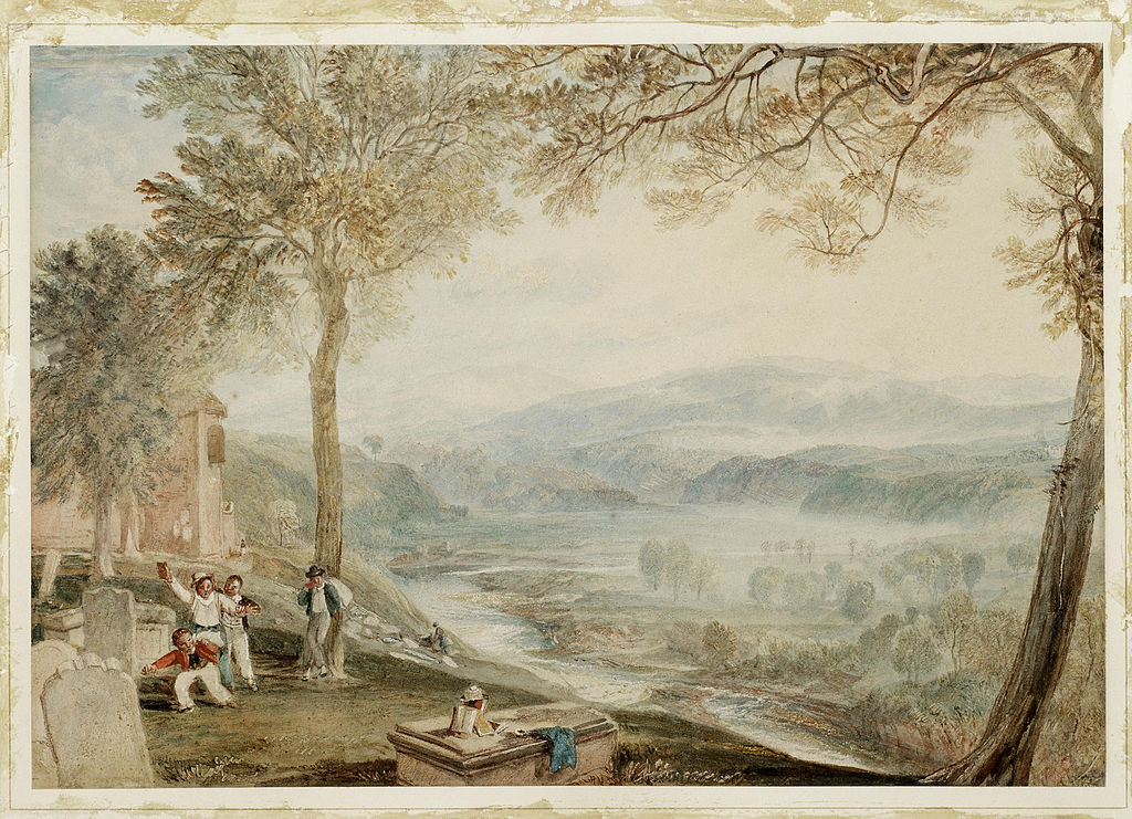 A scene of the River Lune from the churchyard of St Mary’s Church in Kirkby Lonsdale...